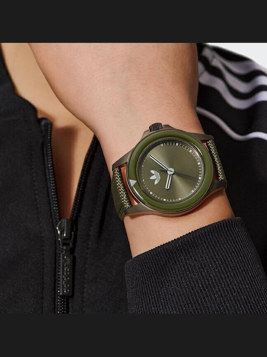 adidas Expression One Herrenuhr 44mm Batterie mit Gray Stoffarmband