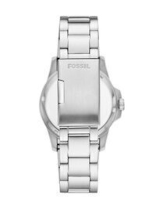 Fossil Ανδρικό Ρολόι 42mm Μπαταρίας με Ασημί Μεταλλικό Μπρασελέ
