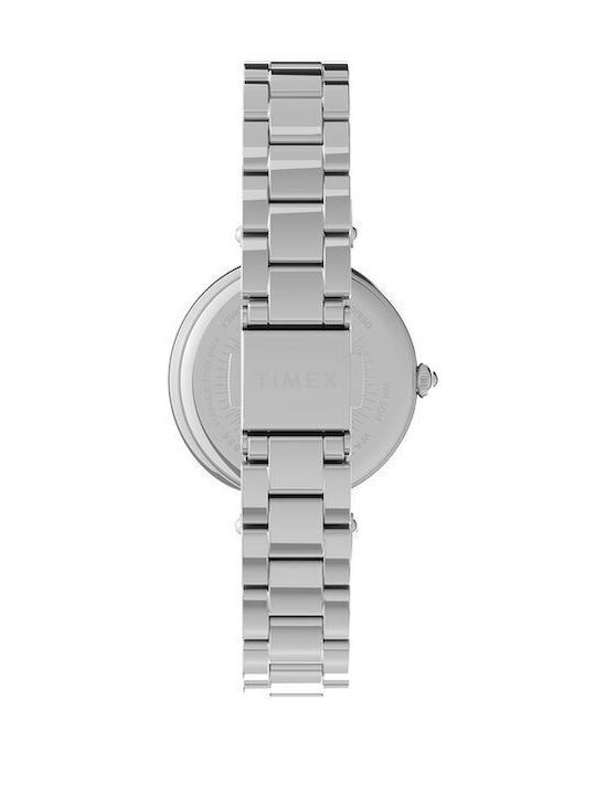 Timex Γυναικείο Ρολόι 32mm Μπαταρίας με Ασημί Μεταλλικό Μπρασελέ