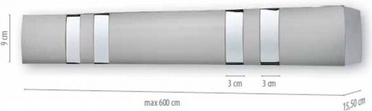 Anartisi Curtain Pelmets Curtain Rod MA63 100cm Metallic Inox / Chrome