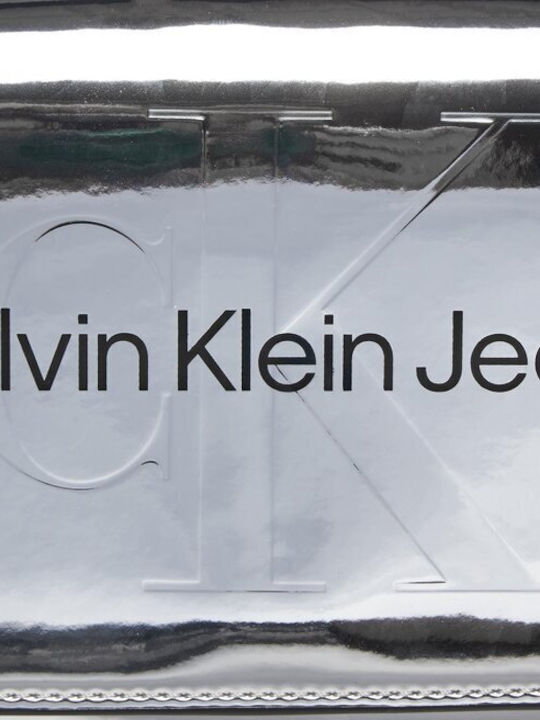 Calvin Klein Sculpted Ew Flap Γυναικεία Τσάντα Χιαστί Ασημί