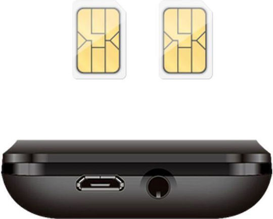 MyPhone 2220 Dual SIM Κινητό με Μεγάλα Κουμπιά (Αγγλικό Μενού) Μαύρο