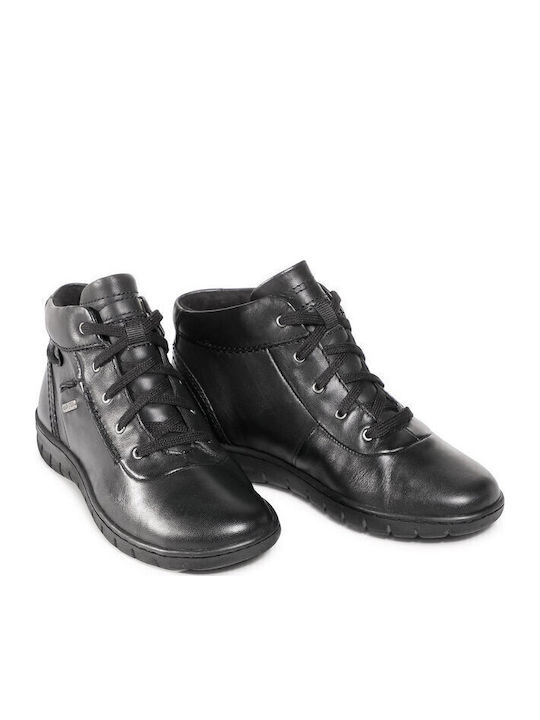 Leder Damen Chelsea Stiefeletten Schwarz