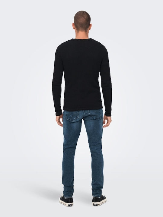 Only & Sons Men's Long Sleeve Sweater Obsidian