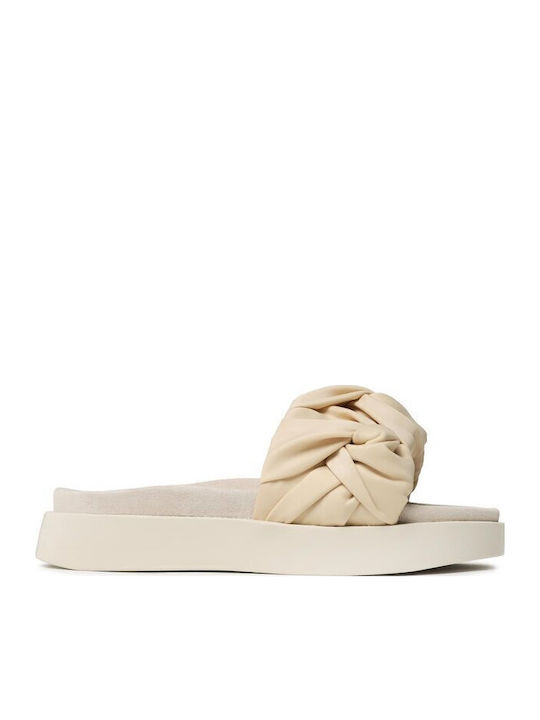 Fjord Flower Women's Flat Sandals in Beige Color