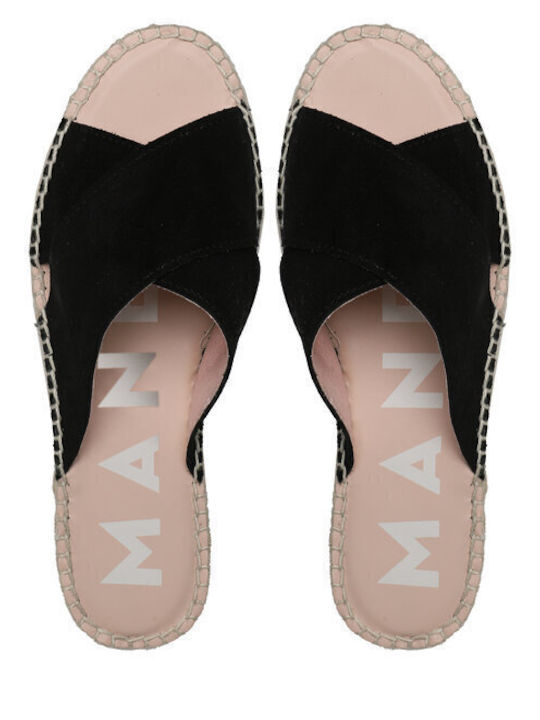 Manebi Platforme dama în stil espadrile Negre