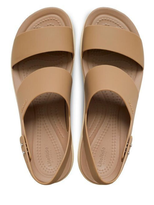 Crocs Brooklyn Low Wedge Women's Platform Shoes Khaki 206453-2YI