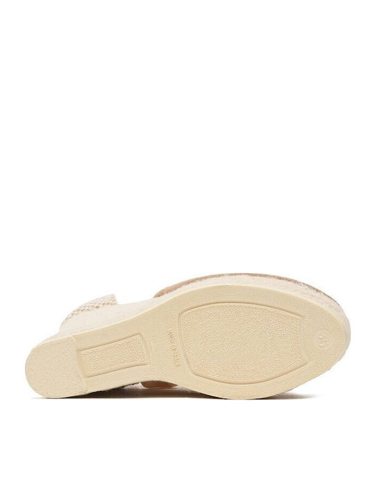 Hamptons Damenplattformen in Stil Espadrilles Braun