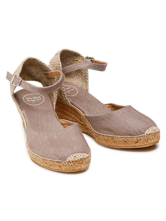 Caldes Damenplattformen im Espadrilles-Stil Braun