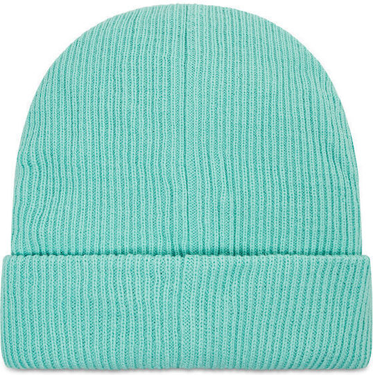 Beanie Γυναικείος Σκούφος με Rib Πλέξη σε Τιρκουάζ χρώμα