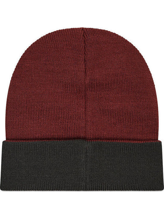 Beanie Frauen Beanie mit Rippstrick in Burgundisch Farbe