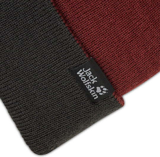 Beanie Frauen Beanie mit Rippstrick in Burgundisch Farbe
