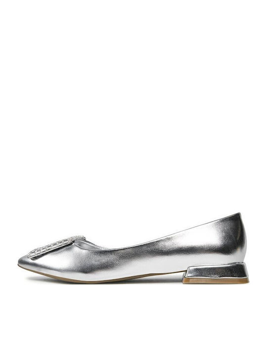 Damen Ballerinas in Silber Farbe