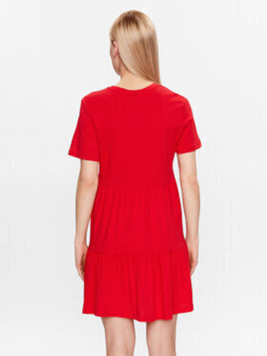 Only Mini Kleid mit Rüschen Red