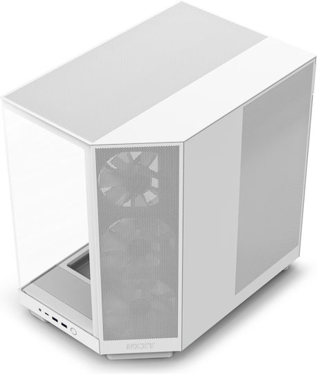 NZXT H6 Flow RGB Геймърско бюро Midi Tower Компютърна кутия със страничен прозорец Бял