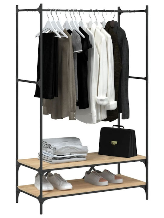 vidaXL Floor Garment Rack made of Wood Brown 100x45x162.5cm