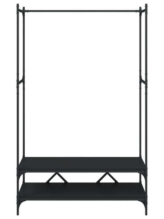 vidaXL Cuier de podea din Lemn Neagră 100x45x162.5cm