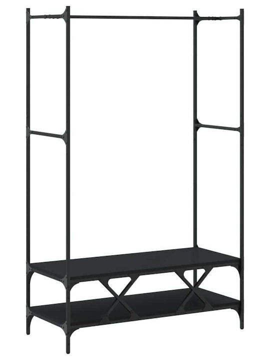 vidaXL Cuier de podea din Lemn Neagră 100x45x162.5cm