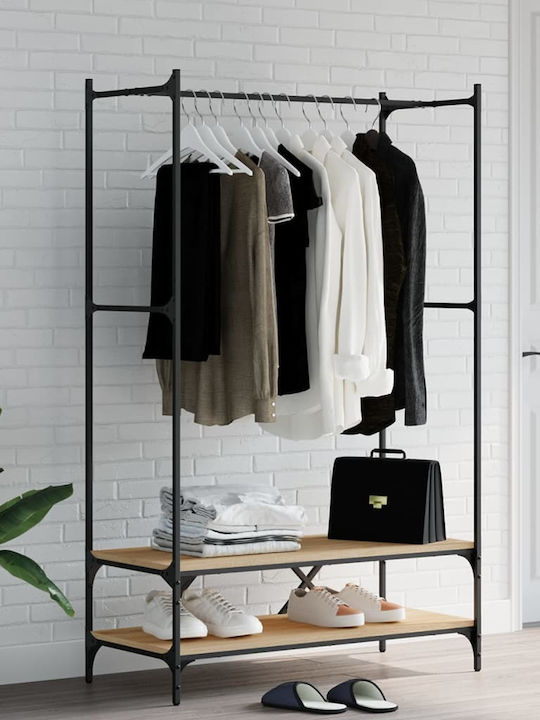 vidaXL Floor Garment Rack made of Wood Brown 100x45x162.5cm