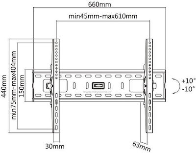 17.99.1218 Επιτοίχια έως 70" και 75kg