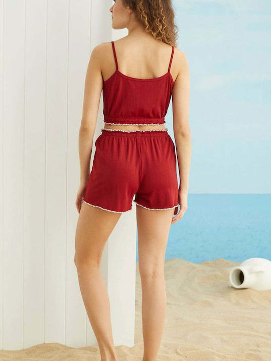 PJM Summer Women's Pyjama Set Bordeaux