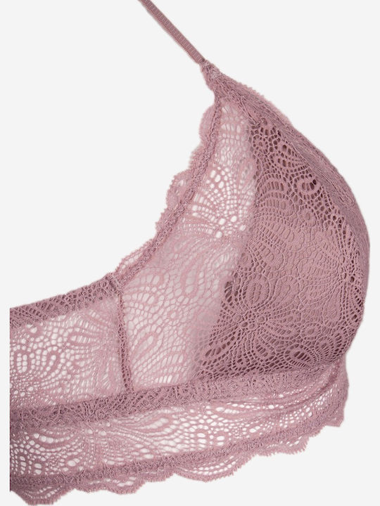 Norddiva Lace Underwear Set with Bralette & Brazil Pink