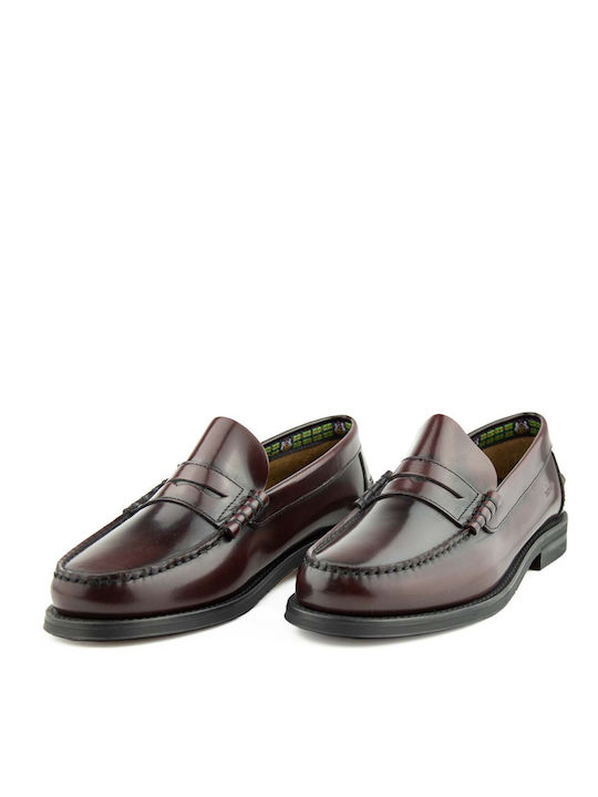 On the Road Men's Leather Loafers Burgundy