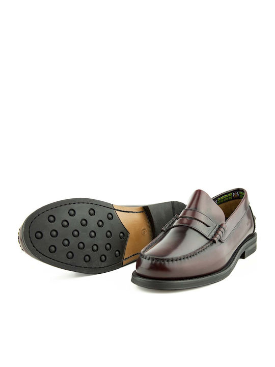 Δερμάτινα Ανδρικά Loafers σε Μπορντό Χρώμα