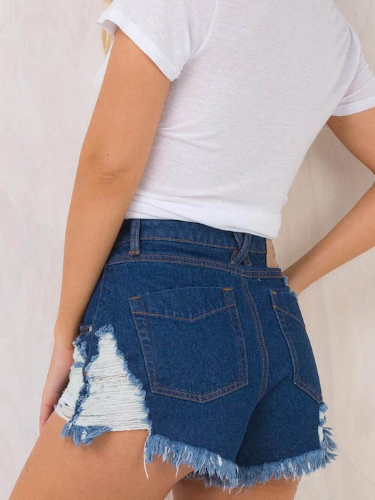 Somedays Lovin Women's Jean High-waisted Shorts Blue