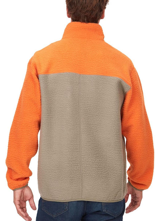 Marmot Men's Fleece Cardigan with Zipper Orange