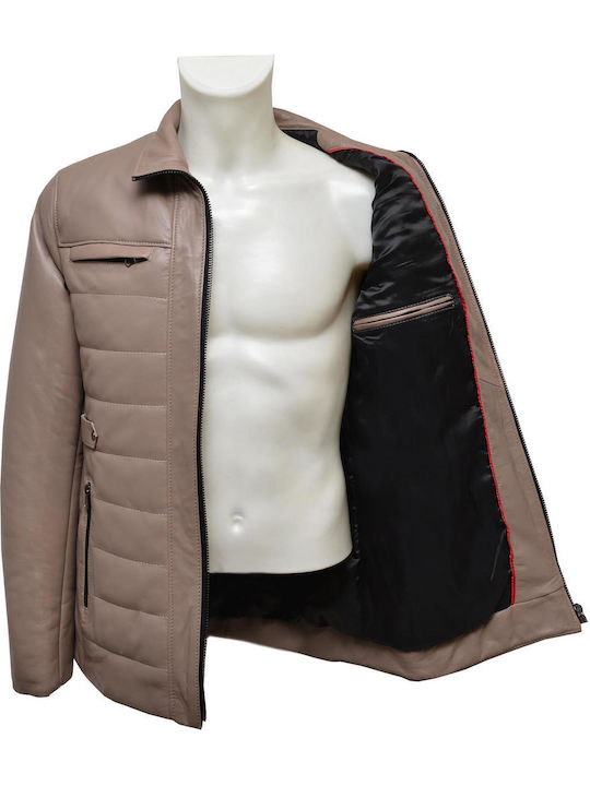 Δερμάτινα 100 Herren Winter Jacke Leder Μπεζ (Beige)