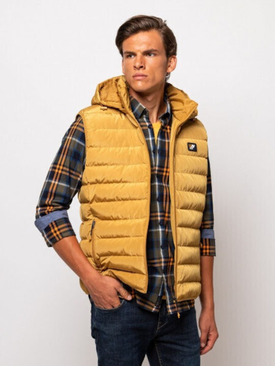 Heavy Tools Men's Sleeveless Puffer Jacket Yellow