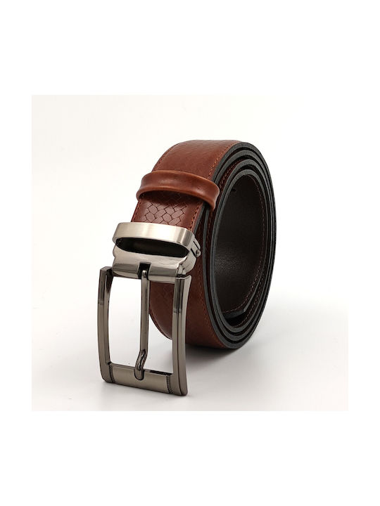 Borsche Men's Leather Belt Tabac Brown