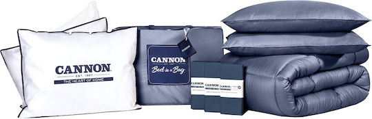 Cannon Σετ Μονό 170x230εκ. Twin Middle Blue 8τμχ