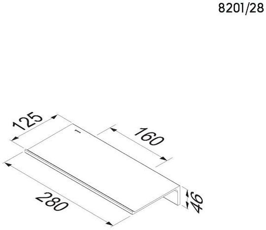 Geesa Wall Mounted Bathroom Shelf Metallic 12.5x28x4.6cm Black