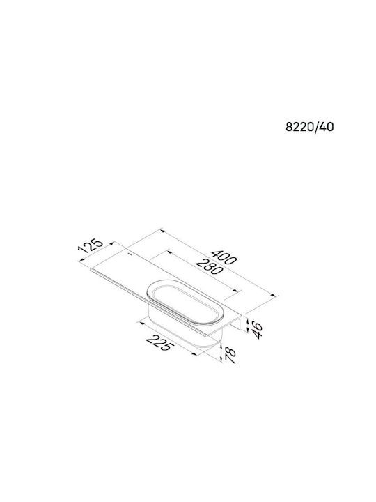 Geesa An der Wand montiert Badezimmerregal Metallisch 40x12.5x7.6cm