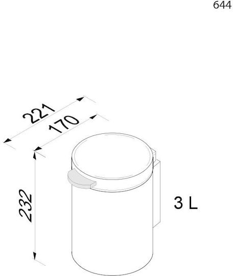 Geesa 644 Καλαθάκι Μπάνιου 5lt Μαύρο