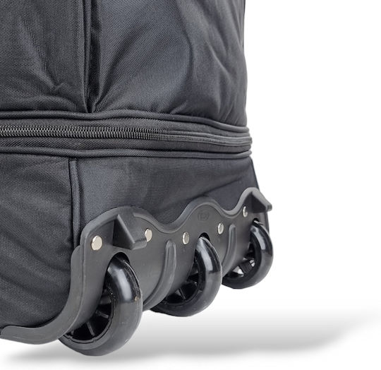 Playbags Σακ Βουαγιάζ 65lt Μαύρο με Ρόδες Υφασμάτινο Μ49xΠ30xΥ35εκ.