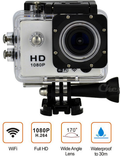 Factory Sports Action 32GB Action Camera HD (720p) Underwater with Screen and Wi-Fi Black