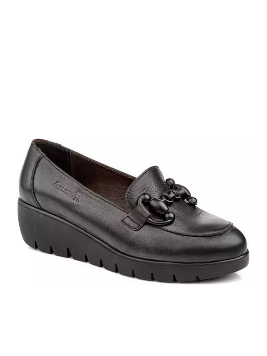 Leather Women's Moccasins in Black Color