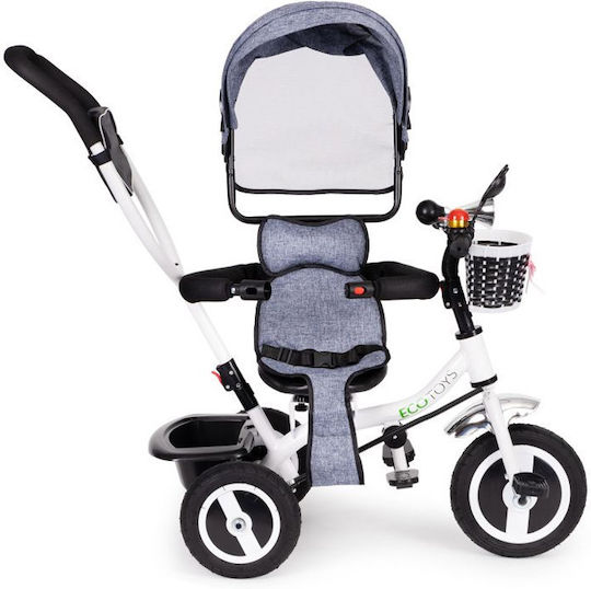 Ecotoys Τρίκυκλο Ποδήλατο με Χειρολαβή Γονέα για 1-5 Ετών Γκρι