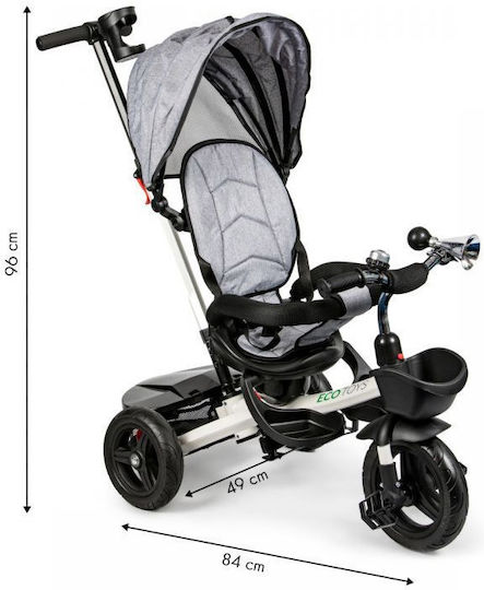 Ecotoys Foldable and Convertible Kids Tricycle for 1-5 Years Gray
