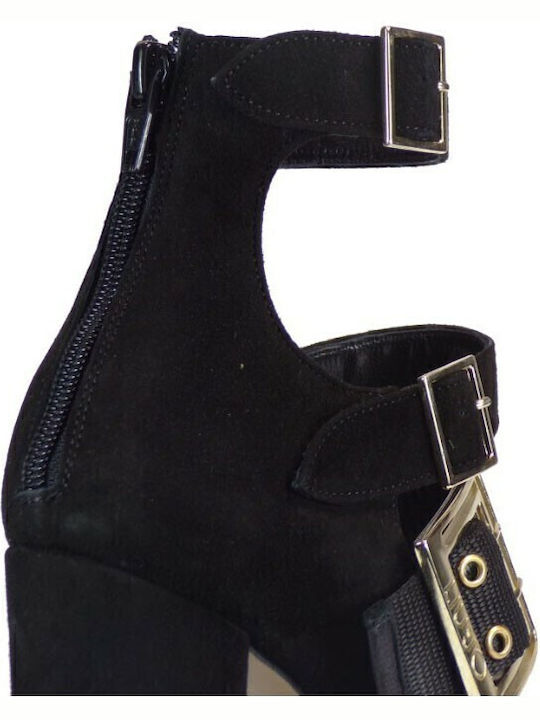 Decollete Donna Leder Pumps Schwarz