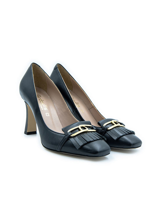 Fardoulis Leather Black Heels