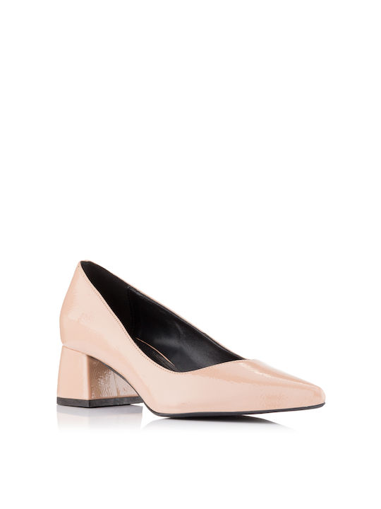 Envie Shoes Patent Leather Pointed Toe Pink Heels