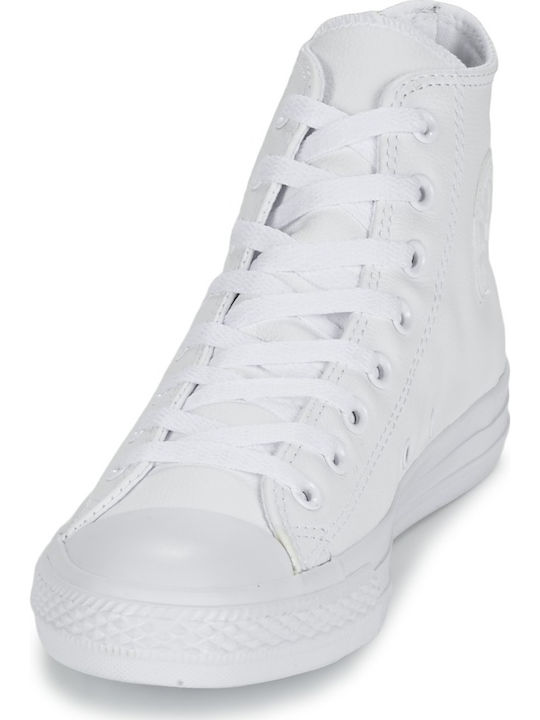 All Star Monochrome Cuir Damen Stiefel Weiß