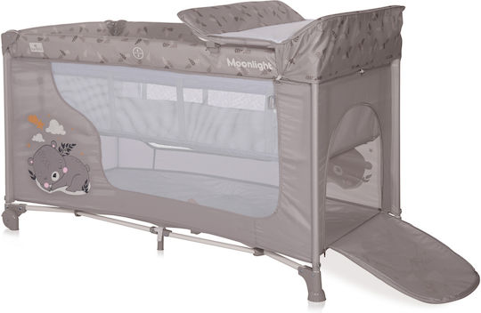 Lorelli Moonlight Кошара за игра 2 Нива с Променяща се Повърхност & Матрак Бежов 126x70см