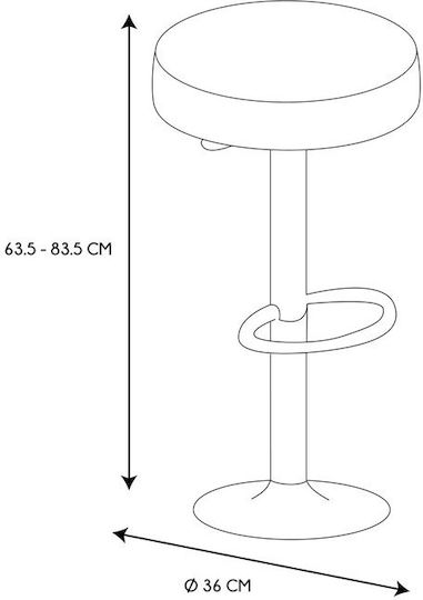 Hocker Bar mit Höhenverstellbar Weiß 36x36x63.5cm