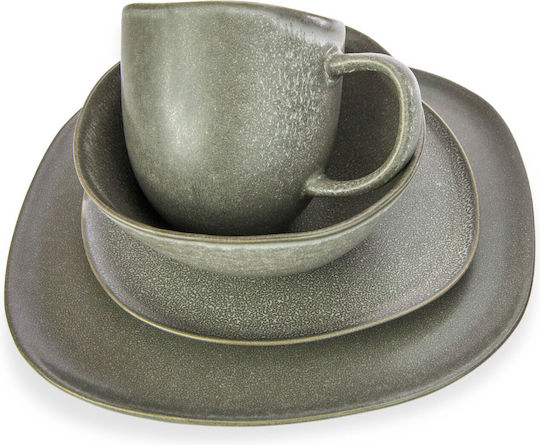 Viosarp Bol de Servire Rotund Ceramică Gri cu Diametru 15.5buc