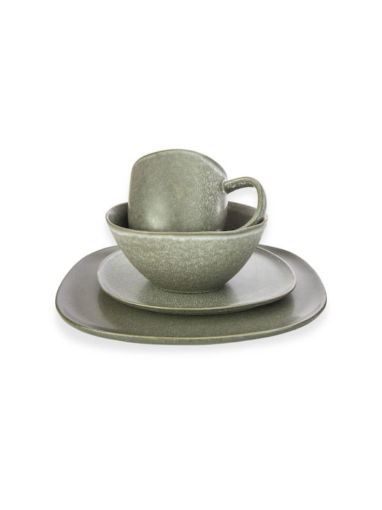 Viosarp Serving Bowl Round Ceramic Gray with Diameter 15.5cm